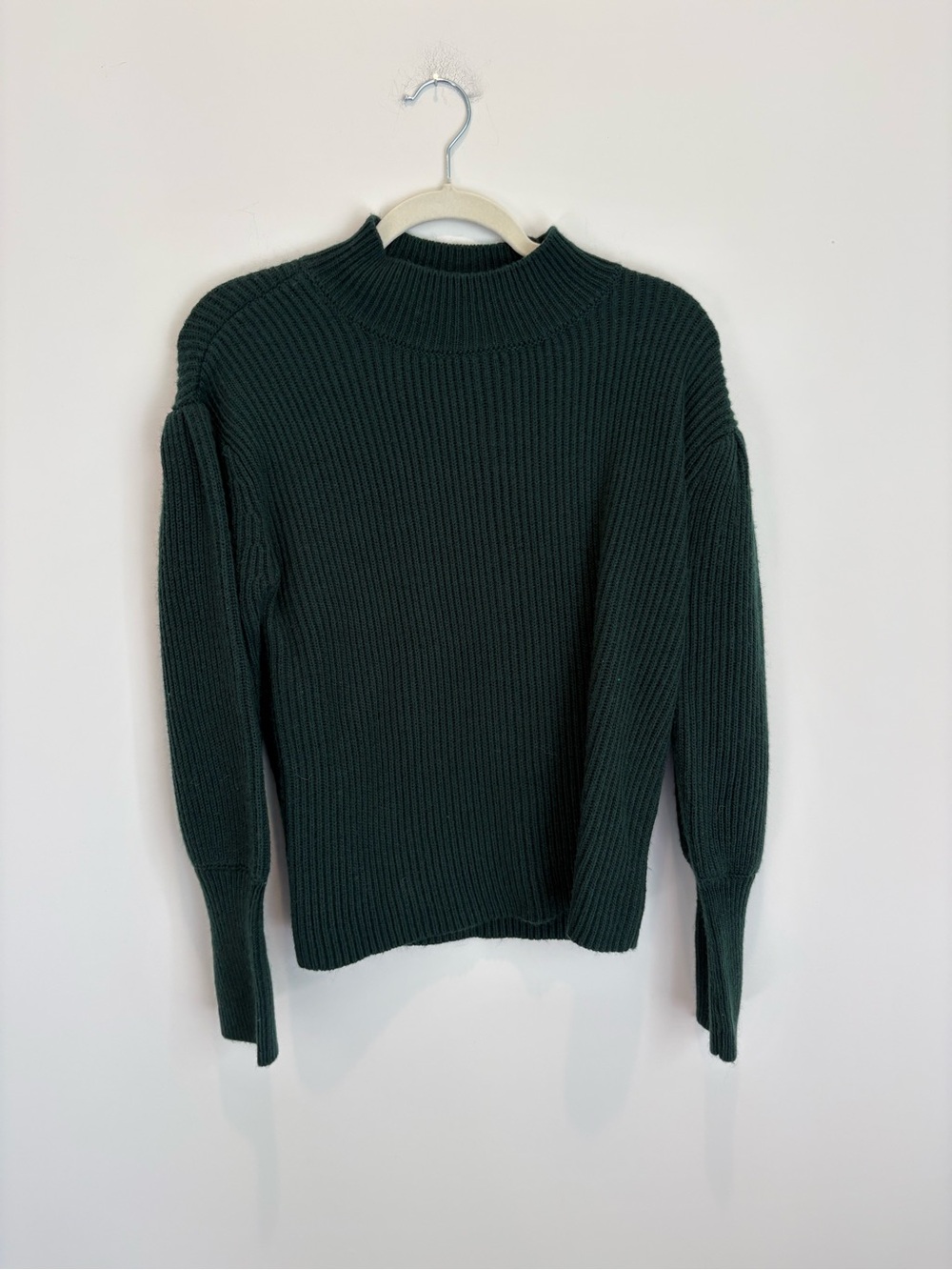 Gianni Bini Dark Green Ribbed Mock Neck Sweater